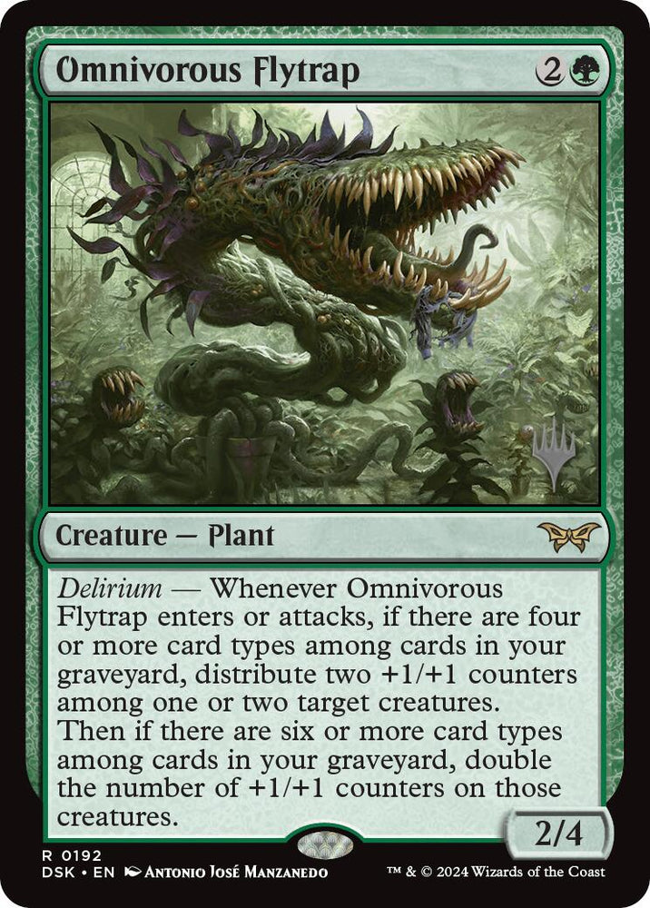 Omnivorous Flytrap (Promo Pack) [Duskmourn: House of Horror Promos] Magic: The Gathering