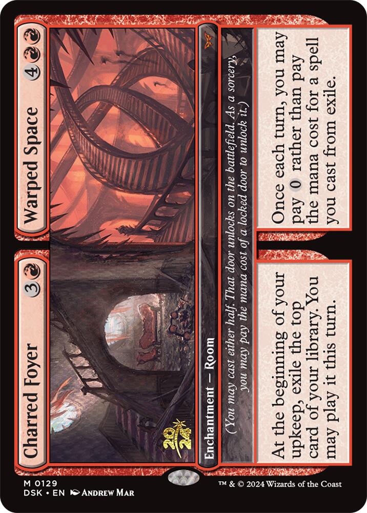 Charred Foyer // Warped Space [Duskmourn: House of Horror Prerelease Promos] Magic: The Gathering