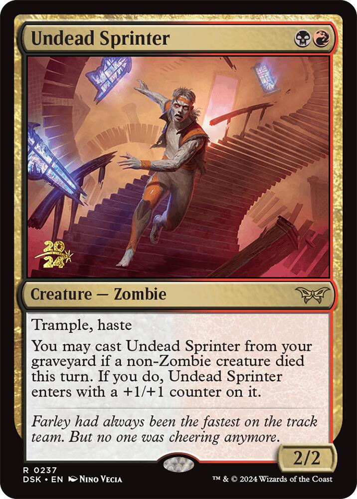 Undead Sprinter [Duskmourn: House of Horror Prerelease Promos] Magic: The Gathering