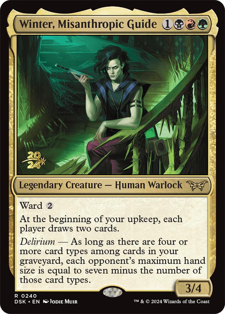 Winter, Misanthropic Guide [Duskmourn: House of Horror Prerelease Promos] Magic: The Gathering