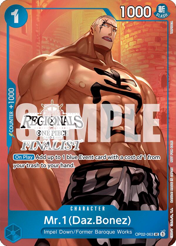 Mr.1 (Daz.Bonez) (Offline Regional 2024 Vol. 3) [Finalist] [One Piece Promotion Cards] Bandai