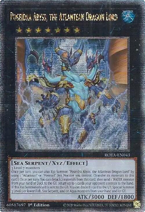 Poseidra Abyss, the Atlantean Dragon Lord (Quarter Century Secret Rare) [ROTA-EN043] Quarter Century Secret Rare Yu-Gi-Oh!