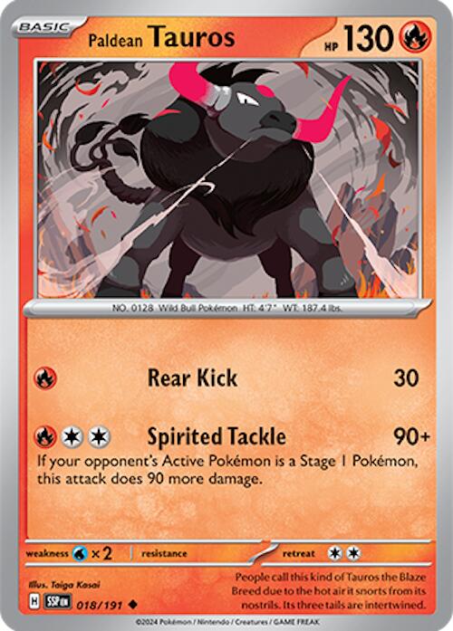 Paldean Tauros (018/191) [Scarlet & Violet: Surging Sparks] Pokémon