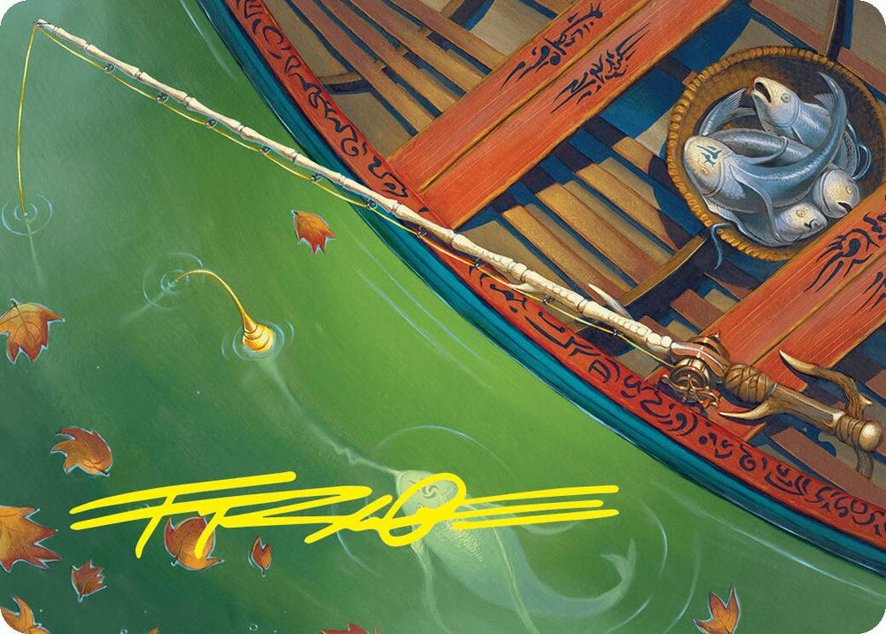 Fishing Pole Art Card (18/54) (Gold-Stamped Signature) [Foundations Art Series] Magic: The Gathering