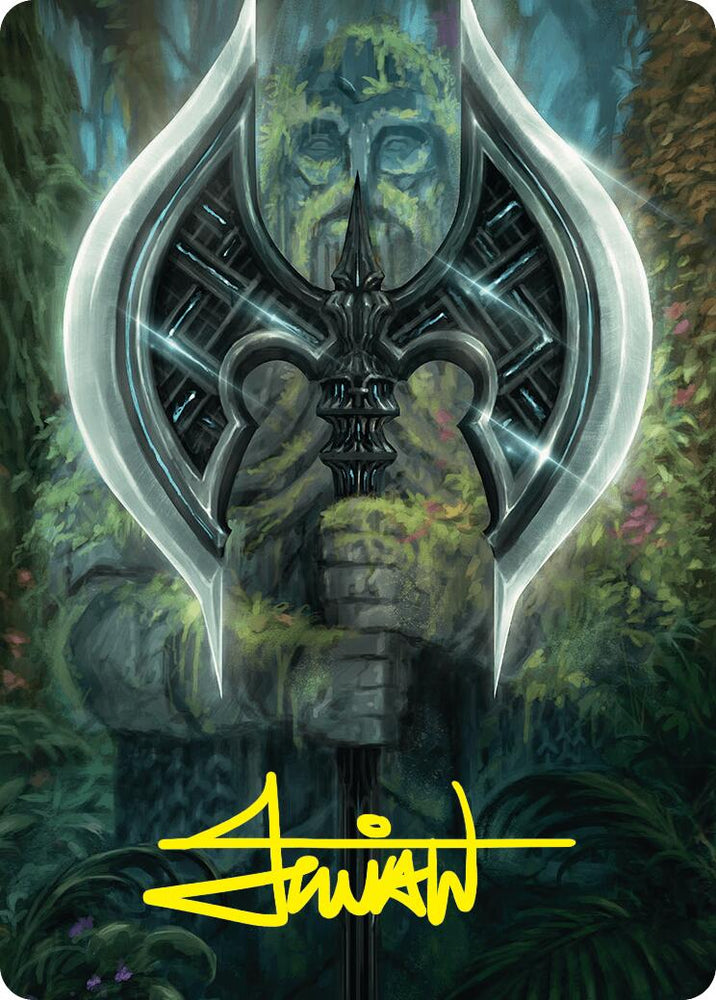 Leyline Axe Art Card (49/54) (Gold-Stamped Signature) [Foundations Art Series] Magic: The Gathering