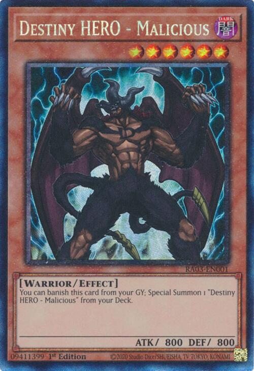 Destiny HERO - Malicious (CR) [RA03-EN001] Prismatic Collector's Rare Yu-Gi-Oh!