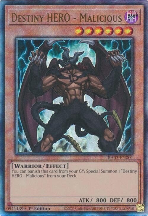 Destiny HERO - Malicious (UTR) [RA03-EN001] Prismatic Ultimate Rare Yu-Gi-Oh!