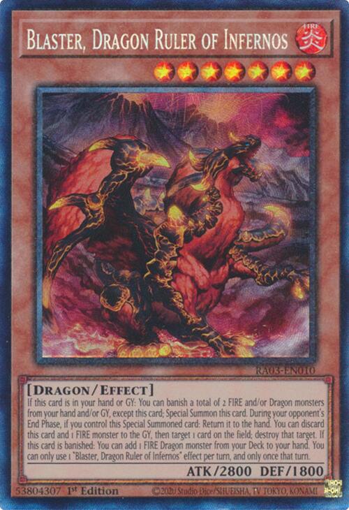 Blaster, Dragon Ruler of Infernos (CR) [RA03-EN010] Prismatic Collector's Rare Yu-Gi-Oh!