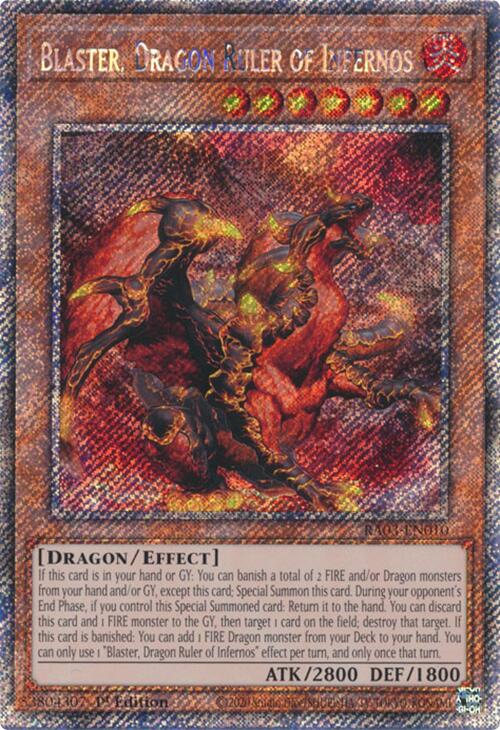 Blaster, Dragon Ruler of Infernos (Platinum Secret Rare) [RA03-EN010] Platinum Secret Rare Yu-Gi-Oh!