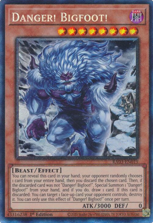 Danger! Bigfoot! (Alternate Art) (CR) [RA03-EN019] Prismatic Collector's Rare Yu-Gi-Oh!