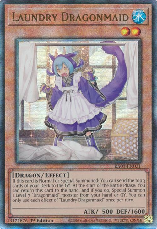 Laundry Dragonmaid (UTR) [RA03-EN021] Prismatic Ultimate Rare Yu-Gi-Oh!