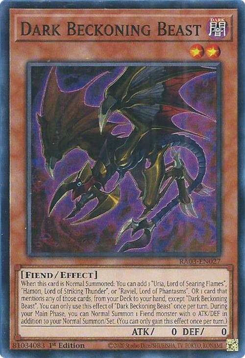 Dark Beckoning Beast [RA03-EN027] Super Rare