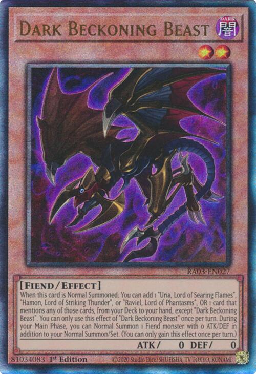 Dark Beckoning Beast (UTR) [RA03-EN027] Prismatic Ultimate Rare Yu-Gi-Oh!