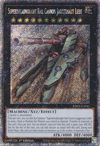 Superdreadnought Rail Cannon Juggernaut Liebe (Platinum Secret Rare) [RA03-EN041] Platinum Secret Rare