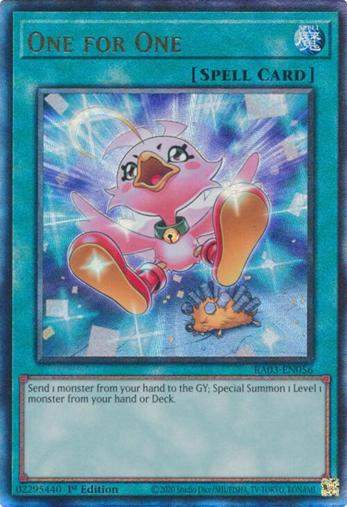 One for One (Alternate Art) (UTR) [RA03-EN056] Prismatic Ultimate Rare Yu-Gi-Oh!