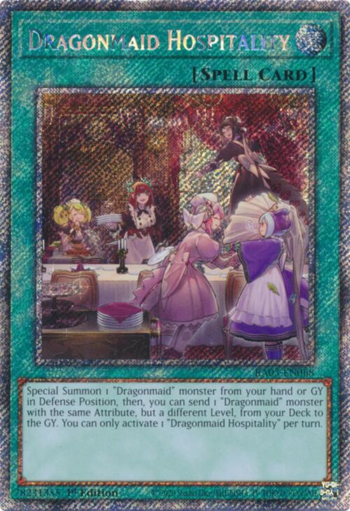 Dragonmaid Hospitality (Platinum Secret Rare) [RA03-EN068] Platinum Secret Rare Yu-Gi-Oh!