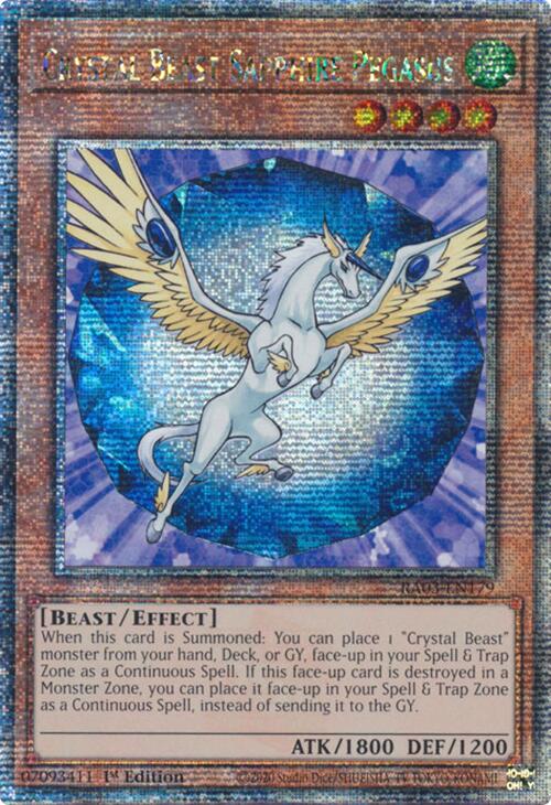 Crystal Beast Sapphire Pegasus (Quarter Century Secret Rare) [RA03-EN179] Quarter Century Secret Rare Yu-Gi-Oh!