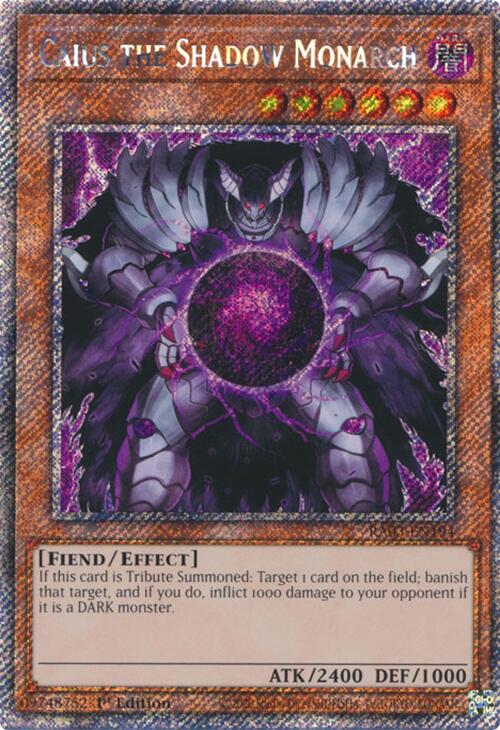 Caius the Shadow Monarch (Platinum Secret Rare) [RA03-EN194] Platinum Secret Rare Yu-Gi-Oh!