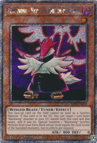 Blackwing - Vayu the Emblem of Honor (Platinum Secret Rare) [RA03-EN224] Platinum Secret Rare Yu-Gi-Oh!