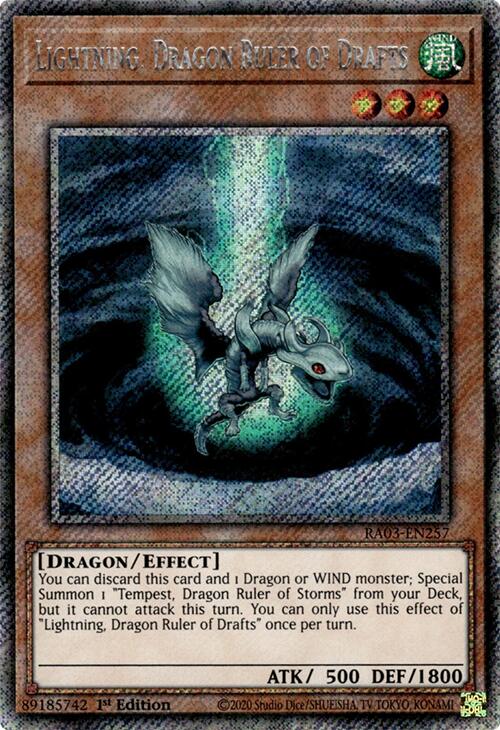 Lightning, Dragon Ruler of Drafts (Platinum Secret Rare) [RA03-EN257] Platinum Secret Rare Yu-Gi-Oh!
