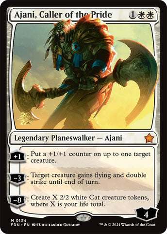 Ajani, Caller of the Pride [Foundations Prerelease Promos] Magic: The Gathering