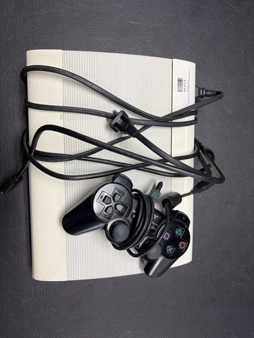 Sony PlayStation 3 Super Slim White (Sliding Top) Complete VG Console
