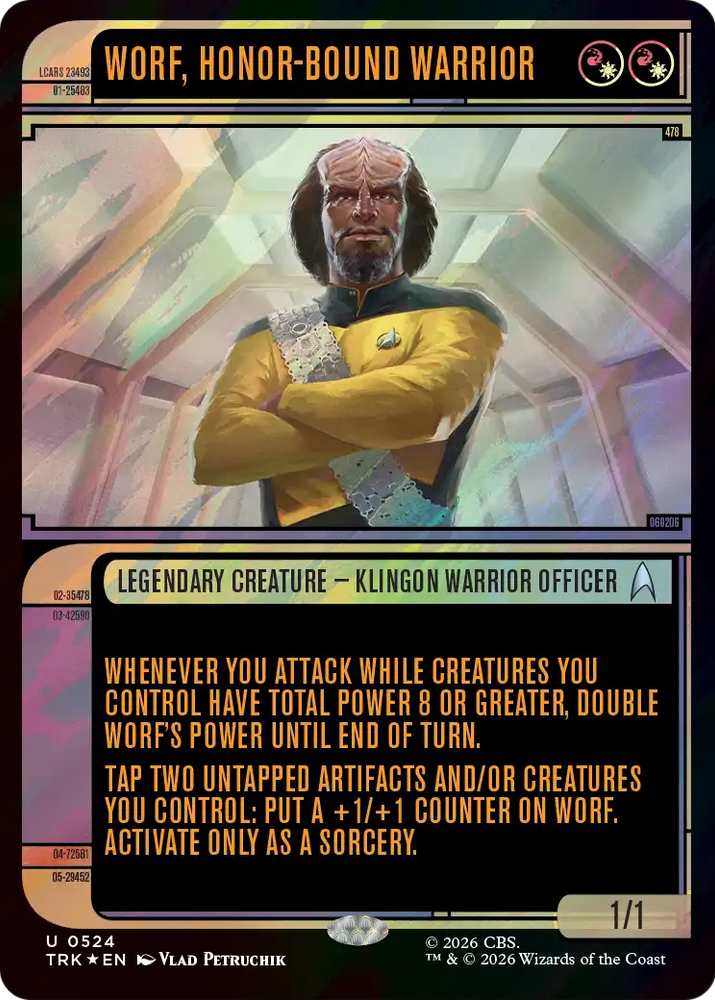 Worf, Honor-Bound Warrior (Showcase) (0524) (Surge Foil) [Star Trek] Magic: The Gathering