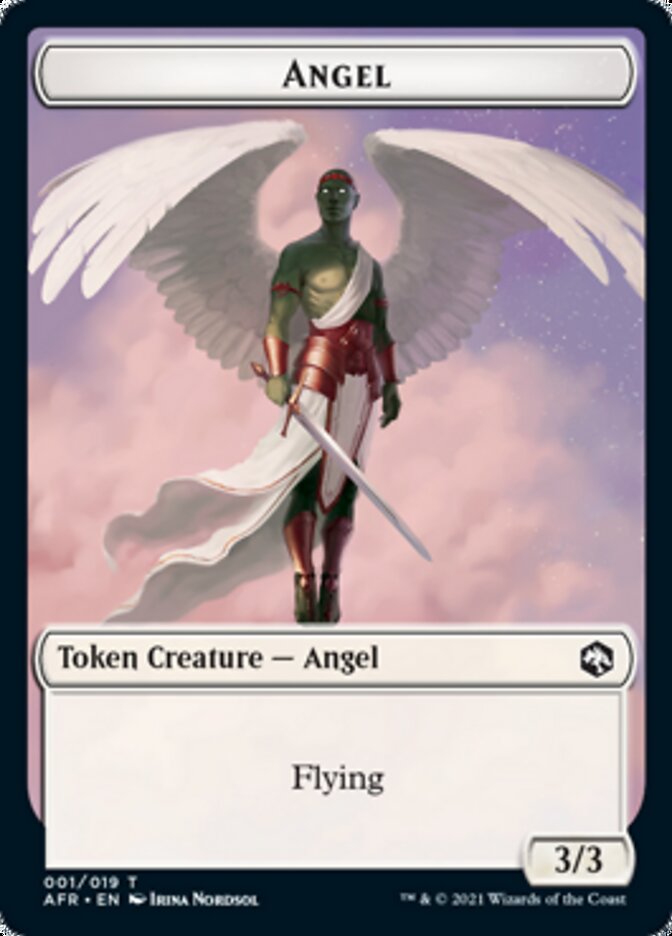 Wolf // Angel Double-Sided Token [Dungeons & Dragons: Adventures in the Forgotten Realms Tokens] Magic: The Gathering