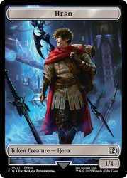 Hero (0031) // Wizard (0035) Double-Sided Token (Surge Foil) [FINAL FANTASY Tokens] Magic: The Gathering