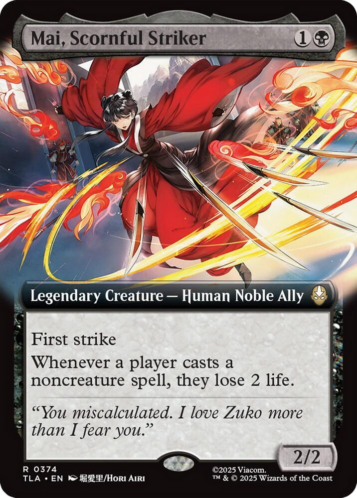 Mai, Scornful Striker (Extended Art) [Avatar: The Last Airbender] Magic: The Gathering