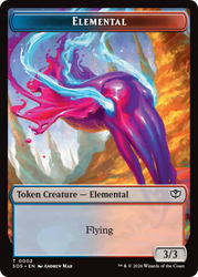 Elemental (0002) // Treasure Double-Sided Token [Secrets of Strixhaven Tokens] Magic: The Gathering