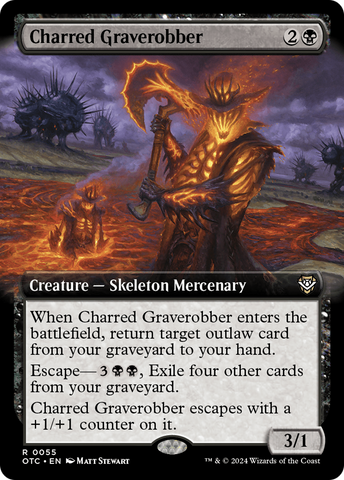 Charred Graverobber (Extended Art) [Outlaws of Thunder Junction Commander] Magic: The Gathering