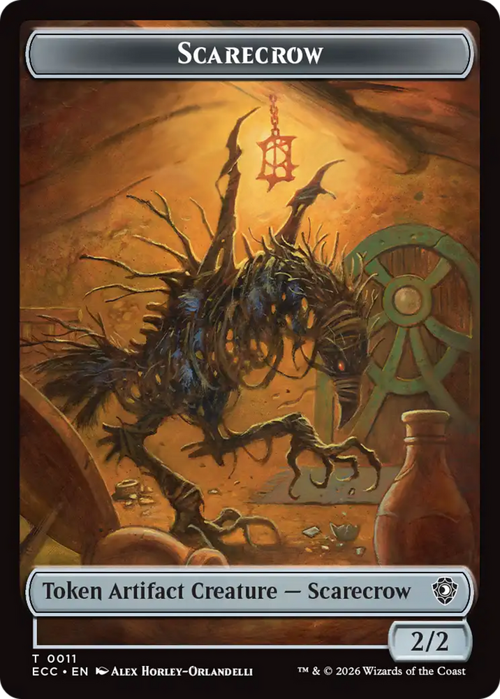 Saproling // Scarecrow Double-Sided Token [Lorwyn Eclipsed Tokens] Magic: The Gathering