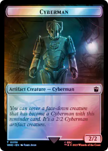 Alien // Cyberman Double-Sided Token (Surge Foil) [Doctor Who Tokens] Magic: The Gathering