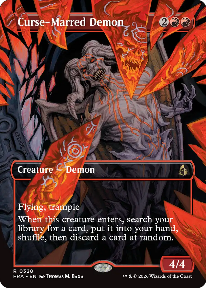 Curse-Marred Demon (Borderless) [Reality Fracture] Magic: The Gathering