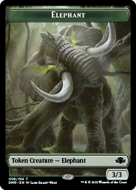 Elephant // Elemental Double-Sided Token [Dominaria Remastered Tokens] Magic: The Gathering