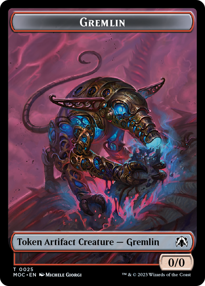Treasure // Gremlin Double-Sided Token [March of the Machine Commander Tokens] Magic: The Gathering