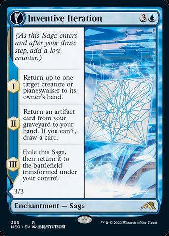 Inventive Iteration // Living Breakthrough (Showcase Soft Glow) [Kamigawa: Neon Dynasty] Magic: The Gathering