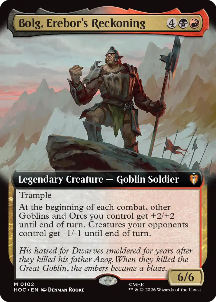 Bolg, Erebor's Reckoning (Extended Art) [The Hobbit: Eternal-Legal] Magic: The Gathering