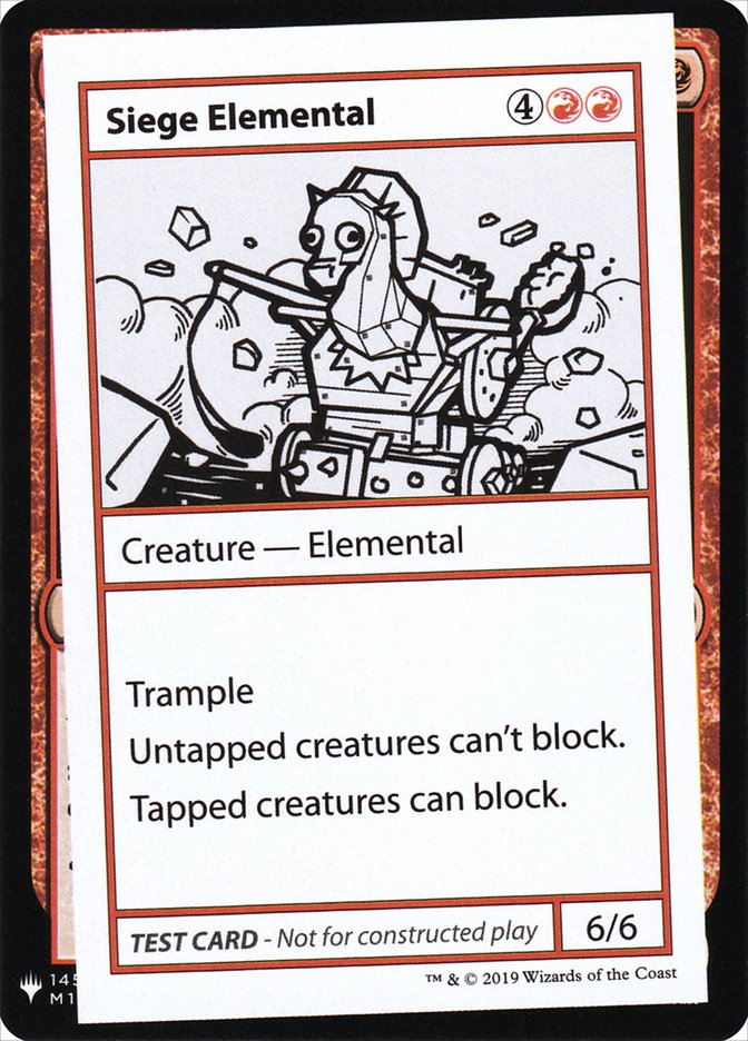 Siege Elemental [Mystery Booster Playtest Cards] Magic: The Gathering