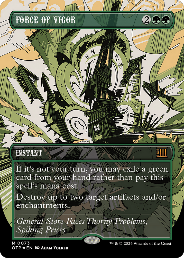 Force of Vigor (Textured Foil) [Outlaws of Thunder Junction: Breaking News] Magic: The Gathering