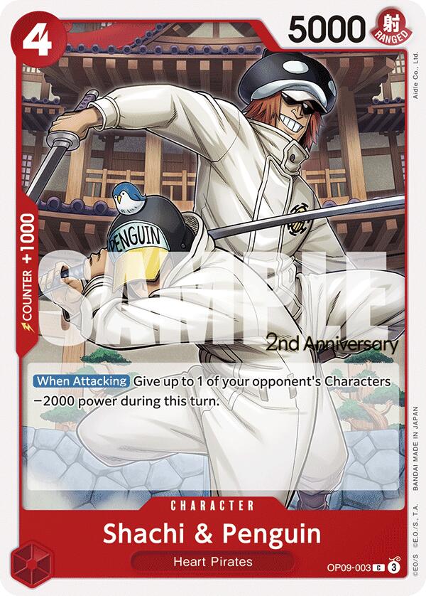 Shachi & Penguin [Emperors in the New World: 2nd Anniversary Tournament Cards] Bandai