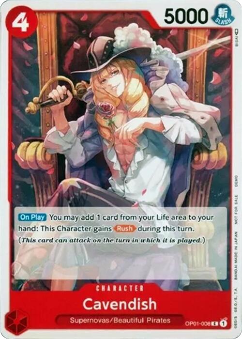 Cavendish [One Piece Demo Deck Cards] Bandai