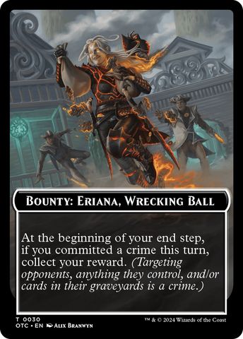 Bounty: Eriana, Wrecking Ball // Bounty Rules Double-Sided Token [Outlaws of Thunder Junction Commander Tokens] Magic: The Gathering