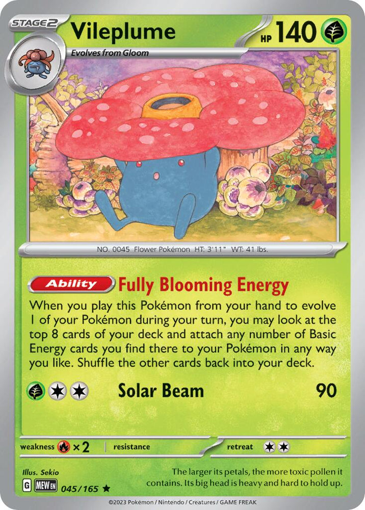 Vileplume (045/165) (Theme Deck Exclusive) [Scarlet & Violet 151] Pokémon