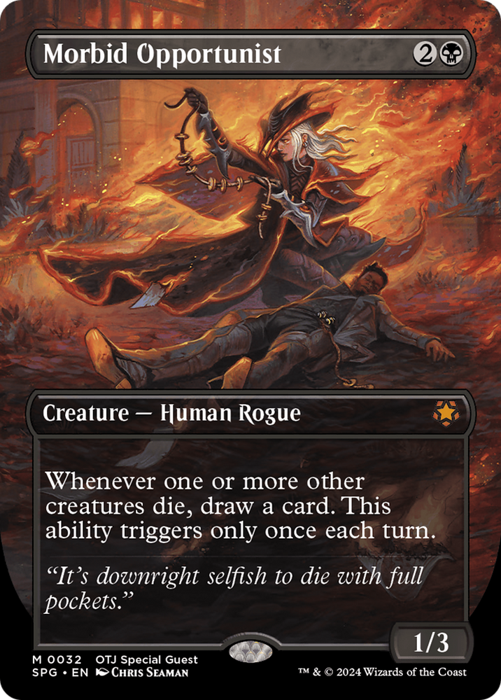 Morbid Opportunist (Borderless) [Outlaws of Thunder Junction Special Guests] Magic: The Gathering