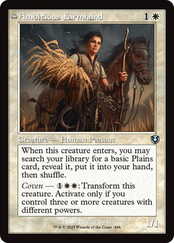 Ambitious Farmhand // Seasoned Cathar (Retro Frame) [Innistrad Remastered] Magic: The Gathering