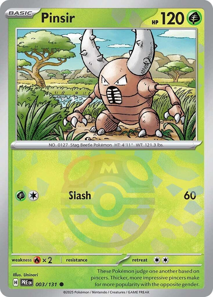 Pinsir (003/131) (Master Ball Pattern) [Scarlet & Violet: Prismatic Evolutions] Pokémon