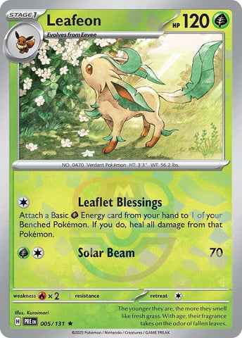 Leafeon (005/131) (Master Ball Pattern) [Scarlet & Violet: Prismatic Evolutions] Pokémon