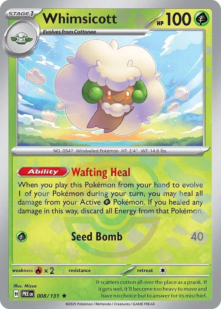 Whimsicott (008/131) (Master Ball Pattern) [Scarlet & Violet: Prismatic Evolutions] Pokémon